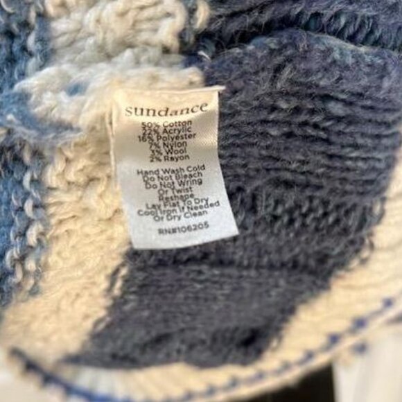 Water Edge "Cable Knit" Sweater in Indigo Strip from Sundance - Size Small - NWT - Picture 6 of 6